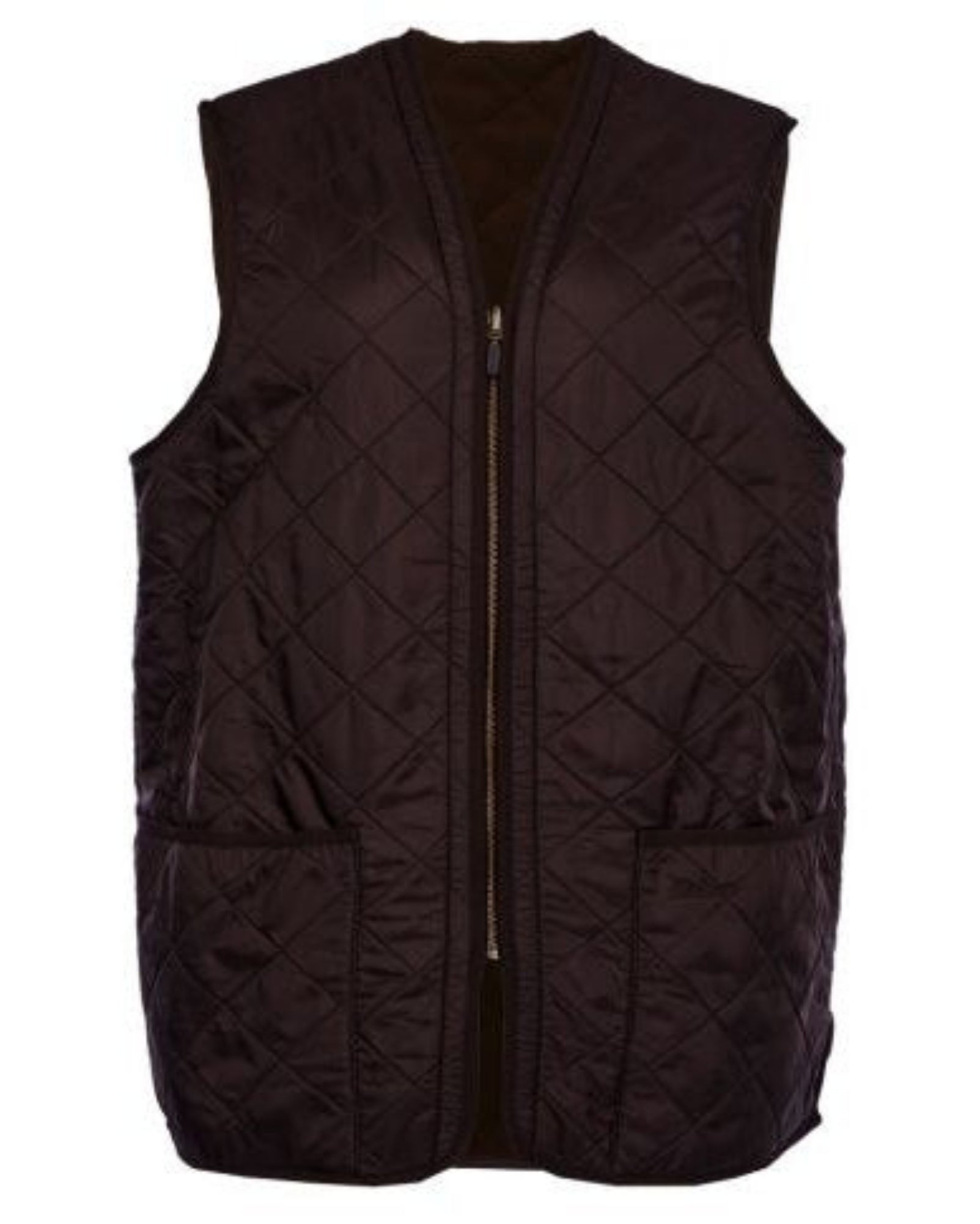 Barbour Waistcoat Zip In Liner Vest Gilet In Dark Brown