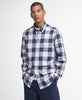 Barbour Wetheram Tartan Plaid Button Down Collar Shirt in Tailored Fit In Navy & White