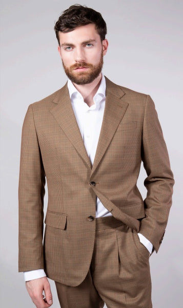 Rainwater's Brown Houndstooth With Beltless Pleated Pant Suit