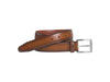 -Rainwater's -USA Name Brand - Belts - Burnished Edge Perforated Belt In Cognac -