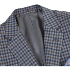 Rainwater's Slim Fit Wool Check Sport Coat In Grey, Navy & Brown