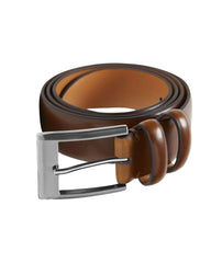 Rainwater's 1 1/4 Inch Smooth Edge Leather Dress Belt In Medium Brown