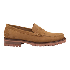 Collier Penny Loafer With Lug Sole In Tan Snuff Suede