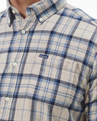 Barbour Deerpark Tailored Fit Button-down Collar Shirt in Blue & Beige Plaid