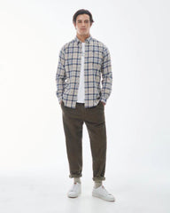 Barbour Deerpark Tailored Fit Button-down Collar Shirt in Blue & Beige Plaid