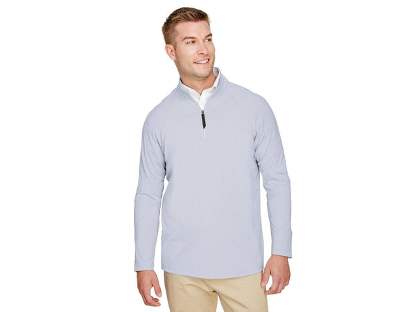 -Rainwater's -Rainwater's - Knit Shirt - 1/4 Zip Stretch Mock Pinwale Stripe In Navy -