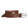 Diagonal Etched Leather Belt In Multi Brown