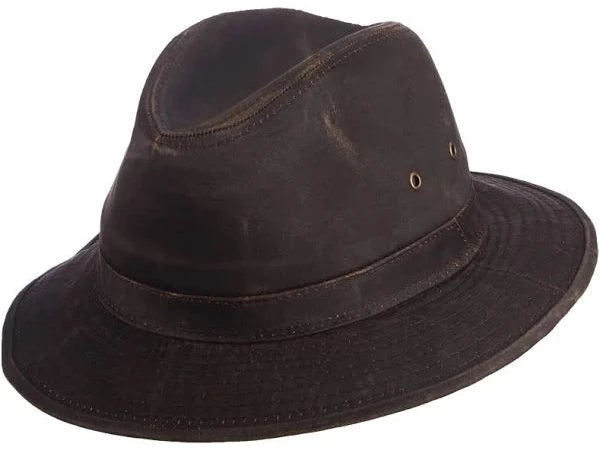 Dorfman Hat Co. Weathered Waxed Cotton Melaleuca Hat In Bark