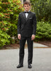 Double Breasted Peak Lapel Black Tuxedo Rental