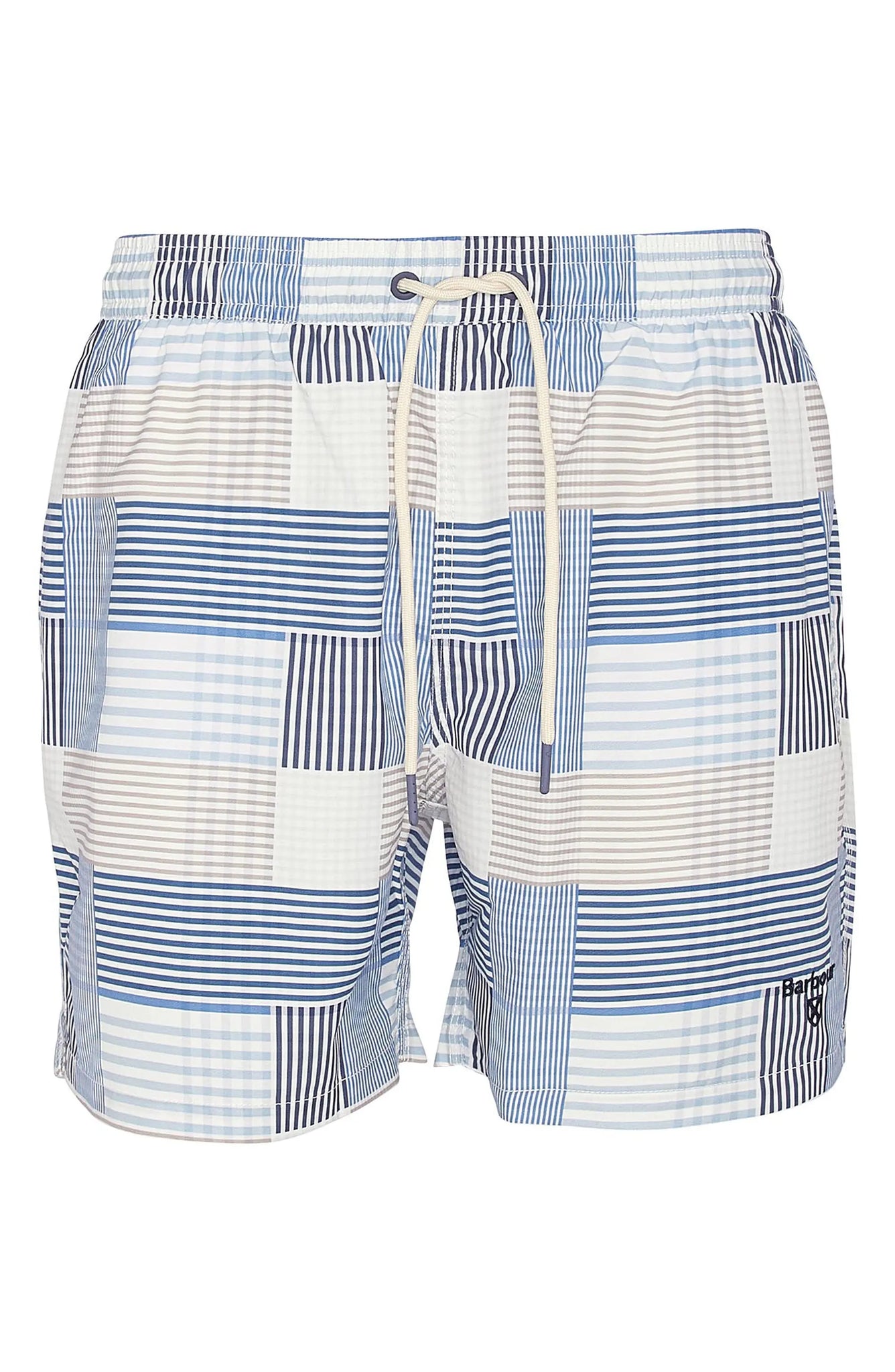 Barbour Patch Swim Shorts Trunks In Sky Blue