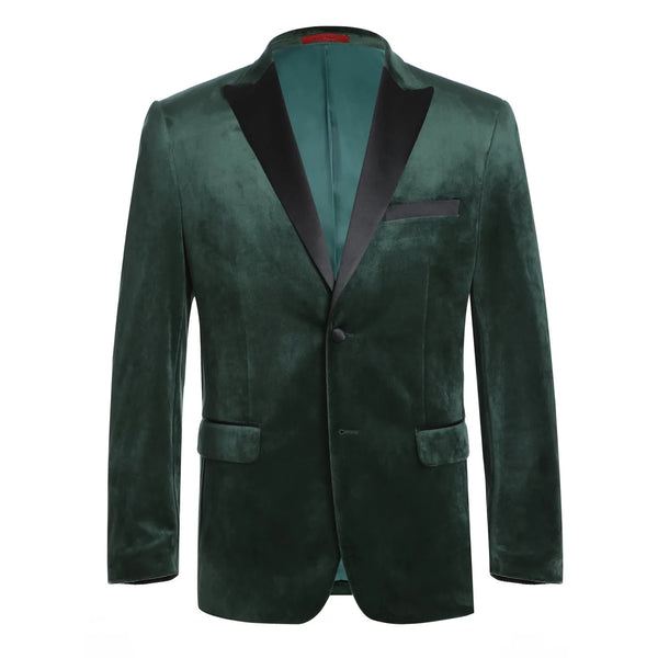 Velvet Green With Black Peak Tuxedo Rental