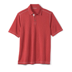 Vintage Slub Polo Shirt in Red
