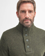 Barbour Essential Elbow Patch Jumper in Seaweed