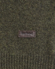 Barbour Essential Elbow Patch Jumper in Seaweed