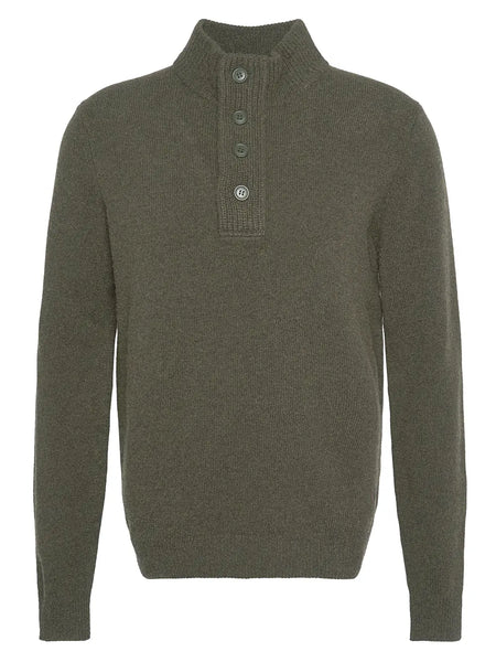 Barbour Essential Elbow Patch Jumper in Seaweed