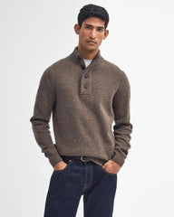 Barbour Essential Elbow Patch Jumper in Dark Stone