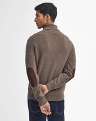 Barbour Essential Elbow Patch Jumper in Dark Stone
