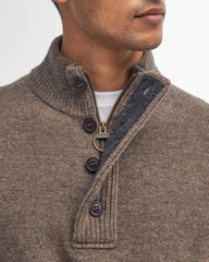 Barbour Essential Elbow Patch Jumper in Dark Stone