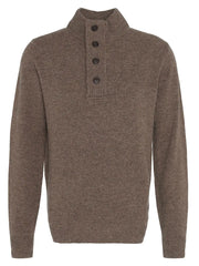 Barbour Essential Elbow Patch Jumper in Dark Stone