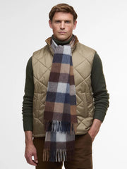 Barbour Large Tattersall Scarf In Midnight