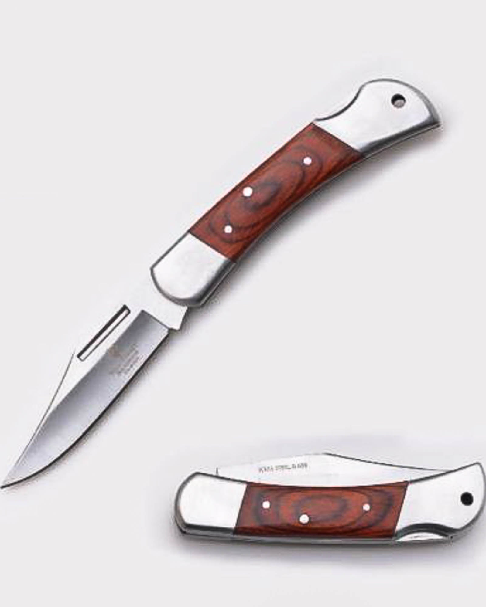Small Pocket Knife 3.5" Inches Closed Brown Handle By Wild Turkey Handmade