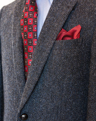 Harris Tweed Sport Coat in Char-Blue Herringbone