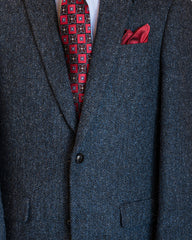 Harris Tweed Sport Coat in Char-Blue Herringbone