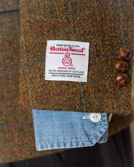 Harris Tweed Sport Coat in Russet Rust Color With Windowpane