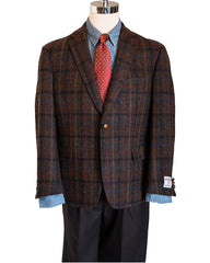 Harris Tweed Sport Coat in Brown Multi Plaid