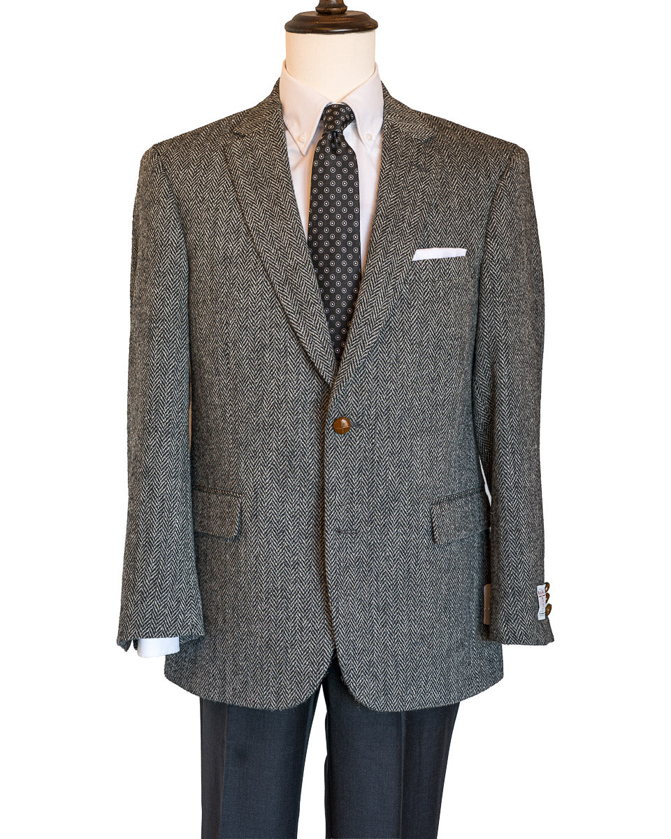 Harris Tweed Sport Coat in Grey Herringbone