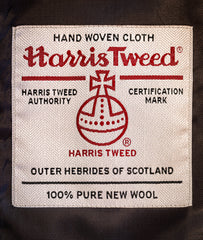 Harris Tweed Sport Coat in Olive Herringbone with over Plaid