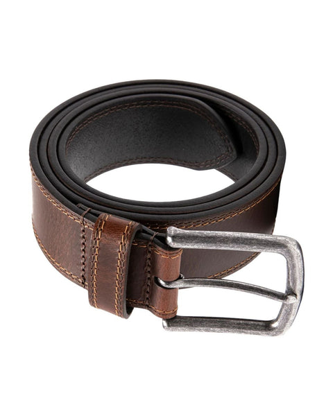 Rainwater's 1 1/2" Bridal Strap Stitched Leather Belt In Contrast Stitch Gognac