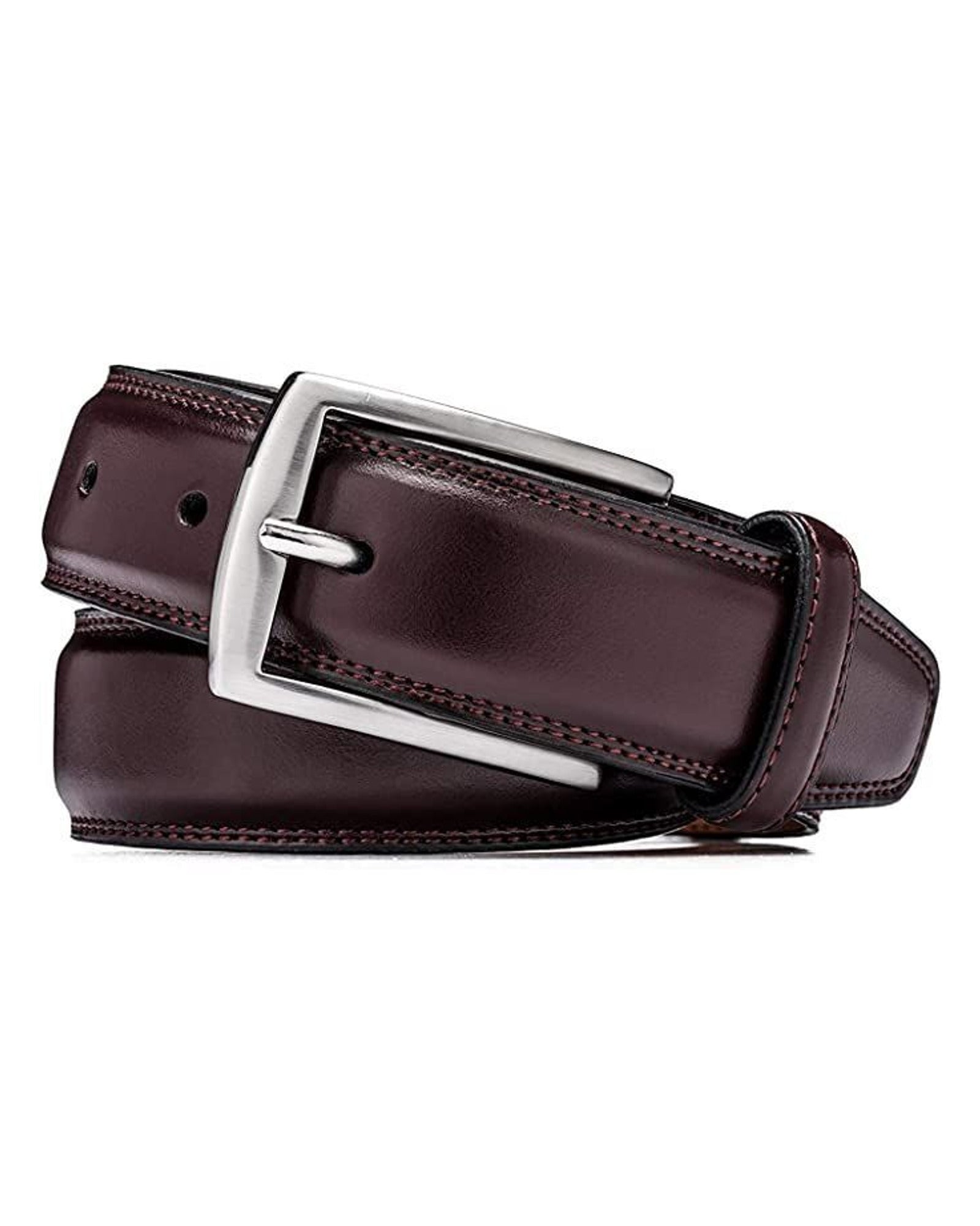 Rainwater's 1 1/4 Inch Leather Dress Belt in Burgundy - Rainwater's Men's Clothing and Tuxedo Rental