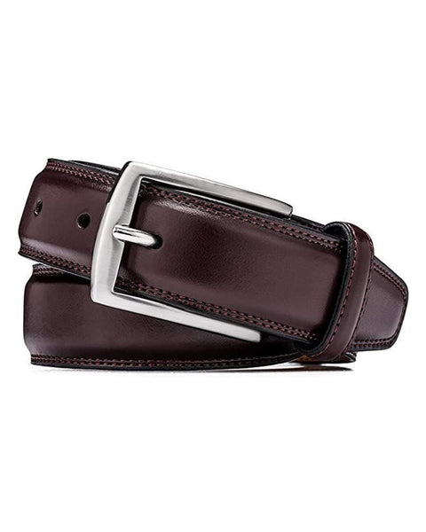 Rainwater's 1 1/4 Inch Leather Dress Belt in Burgundy - Rainwater's Men's Clothing and Tuxedo Rental