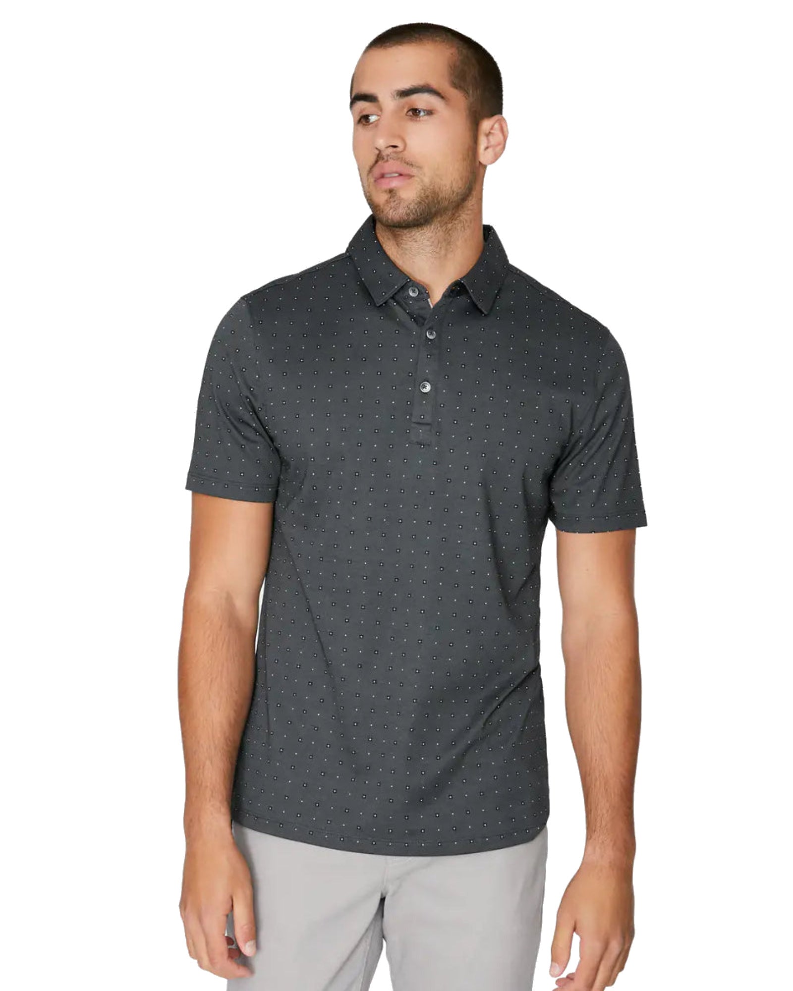7 Diamonds Pace Polo In Charcoal