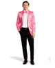 Aria Paisley Shawl lapel Dinner Jacket Tuxedo Rental In Hot Pink