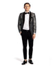 Aria Paisley Shawl lapel Dinner Jacket Tuxedo Rental In Metallic Silver