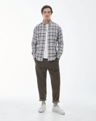 Barbour Deerpark Tailored Fit Button-down Collar Shirt in Blue & Beige Plaid