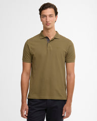 Barbour Pima Cotton Tailored Fit Polo in Olive