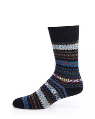 Barbour Rag Wool Fair Isle Boyd Socks in Navy Mix
