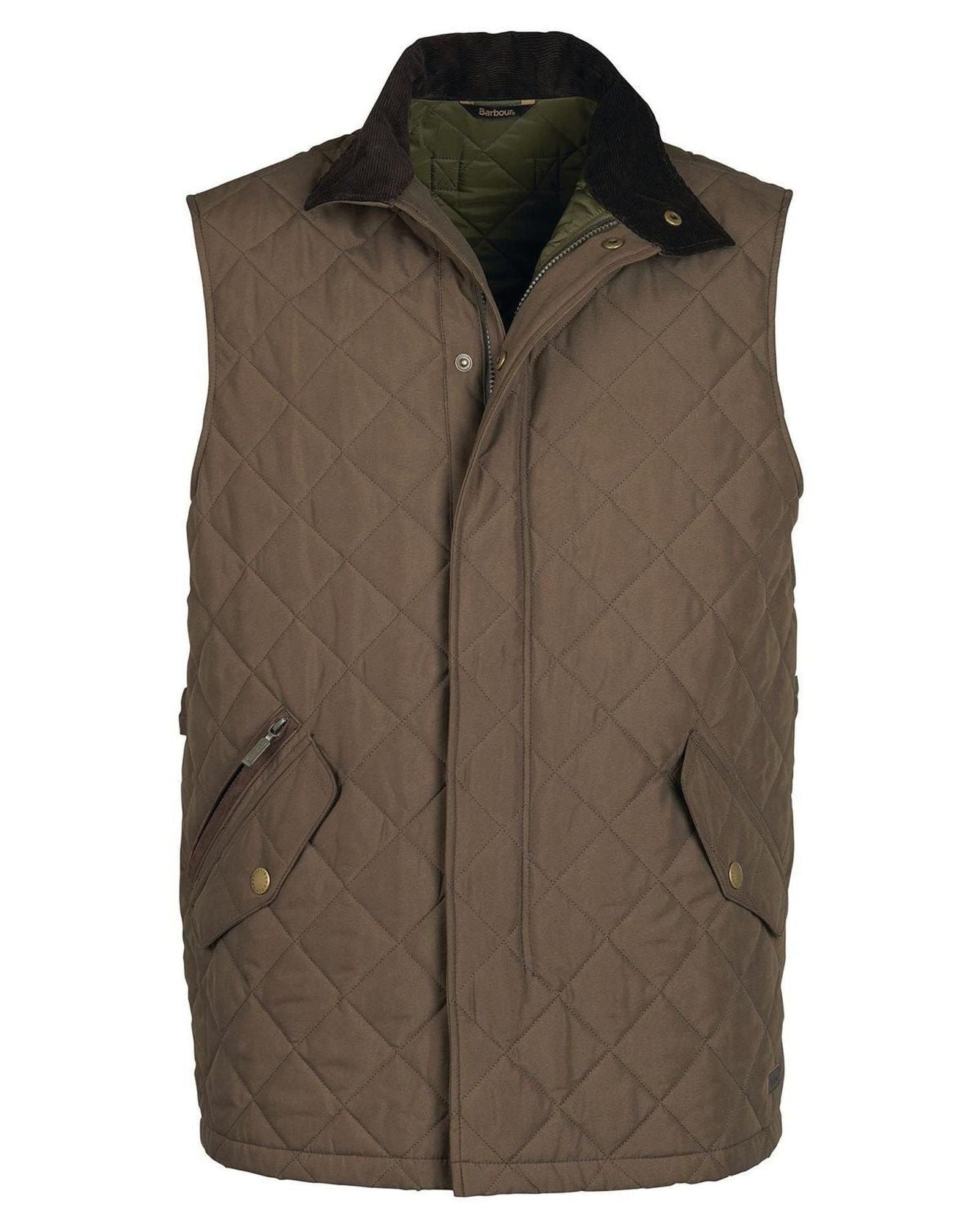-Rainwater's -Barbour - Outerwear - Barbour Shoveler Gilet Quilted Lightweight Insulated Vest In Olive -