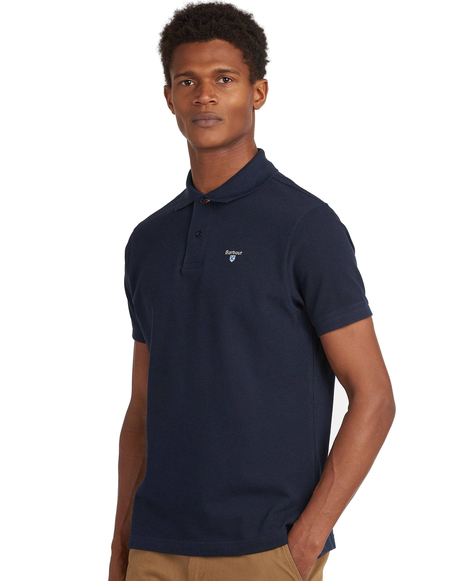 Barbour Tartan Pique Polo in New Navy - Rainwater's Men's Clothing and Tuxedo Rental
