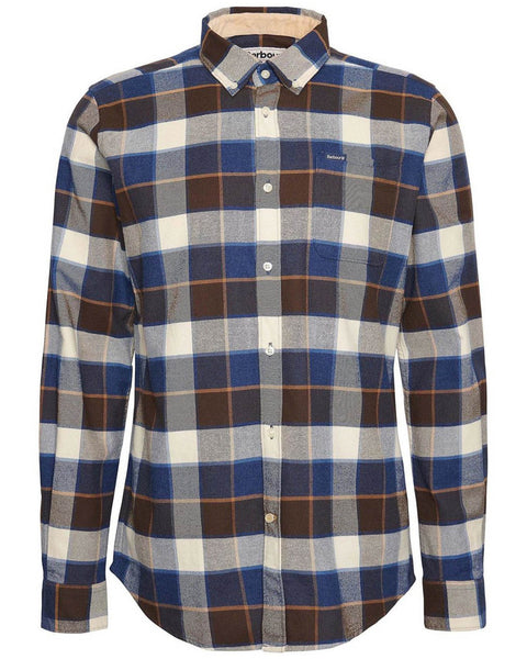 Barbour Valley Tailored Button-down Collar Shirt in Blue & Brown Plaid