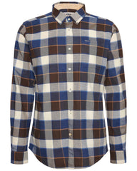 Barbour Valley Tailored Button-down Collar Shirt in Blue & Brown Plaid