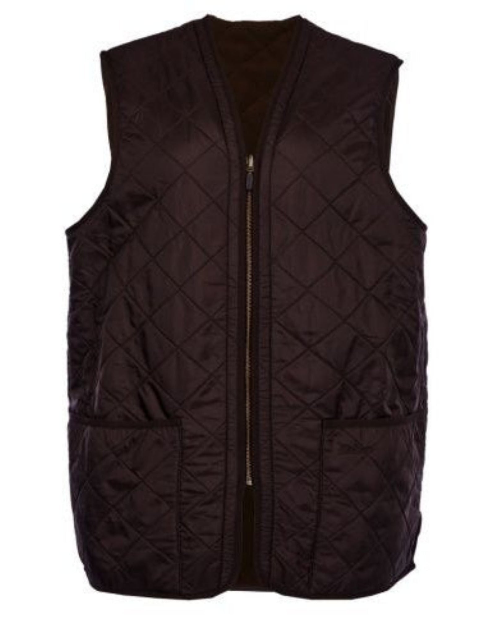 Barbour Waistcoat Zip In Liner Vest Gilet In Dark Brown