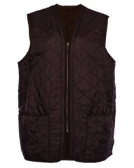 Barbour Waistcoat Zip In Liner Vest Gilet In Dark Brown