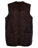 Barbour Waistcoat Zip In Liner Vest Gilet In Dark Brown