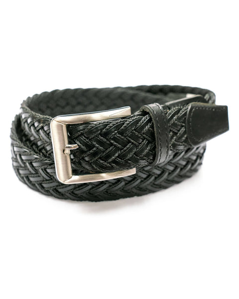 Black Braided Leather Belt - Rainwater's Men's Clothing and Tuxedo Rental