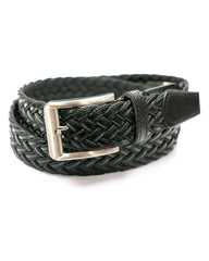 Black Braided Leather Belt - Rainwater's Men's Clothing and Tuxedo Rental