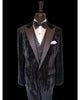 '-Rainwater's -Rainwater's - Tuxedo Rental - Black Crushed Velvet Peak Lapel Tuxedo Rental -